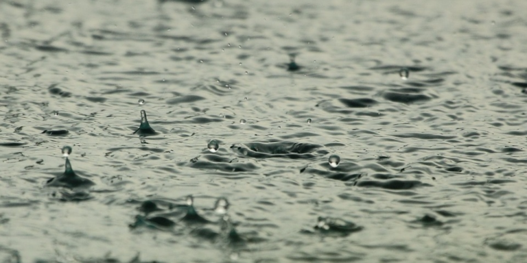 raindrops on water